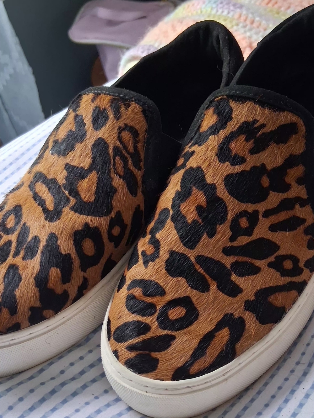UGG Leopard-Print Slip-On Sneakers in Brown and Black